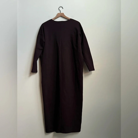 Bryn Walker Taylor Ponte Knit V Neck Oversized Maxi Dress Midi Port Womens XS - Picture 11 of 11